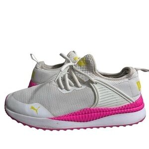 Puma White and Pink Lemonade Soft Foam Sneaker’s